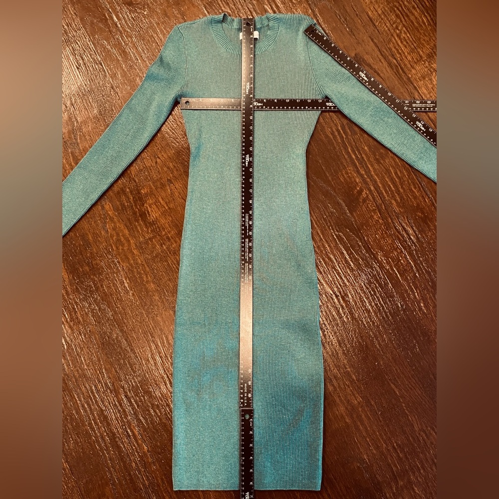 Nine West Bodycon Midi Dress Cool Sea Heather Medium NEW - Picture 7 of 10